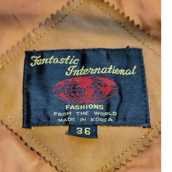 Vintage 70/80s Fantastic Intl Brown Leather Blazer Jacket Size 36 Korea RN46596 - Picture 4 of 15